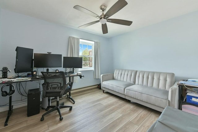 56 Coffey Unit 7, Boston, MA 02122 - office space with light wood-style flooring and ceiling fan