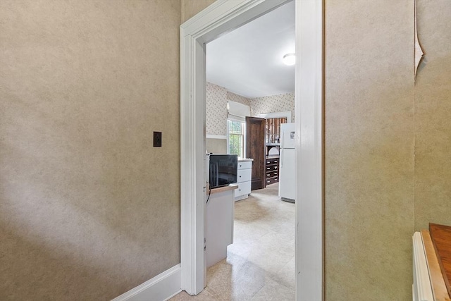 298 Highland St, Worcester, MA 01602 - corridor featuring wallpapered walls and baseboards