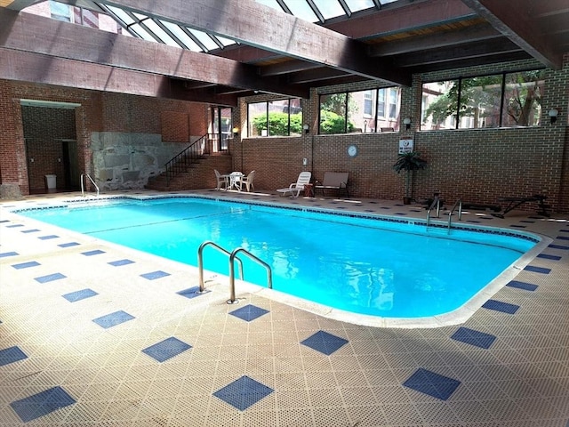 54 Forest St Unit 411, Medford, MA 02155 - indoor community pool with stairway