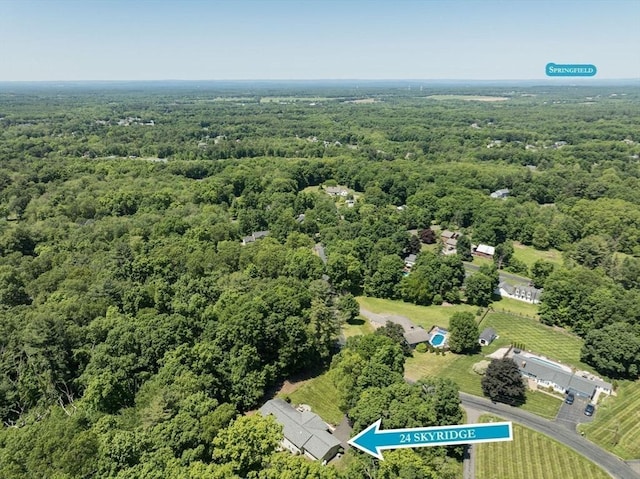 24 Skyridge Dr, Somers, CT 06071 - aerial view of property's location featuring a forest