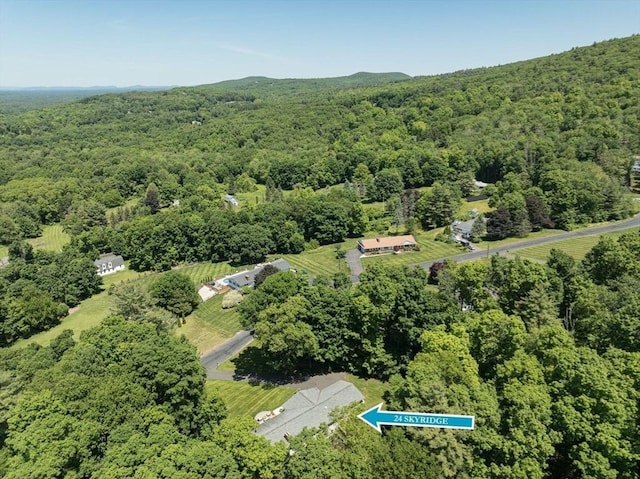24 Skyridge Dr, Somers, CT 06071 - aerial view of property and surrounding area featuring a heavily wooded area