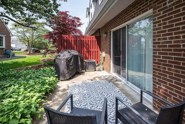 view of patio with area for grilling