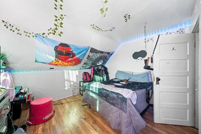 bedroom featuring wood-type flooring