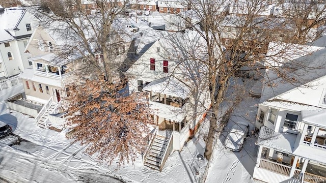 view of snowy aerial view