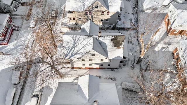 view of snowy aerial view