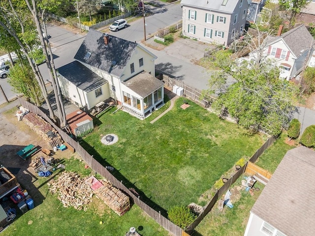 birds eye view of property featuring a residential view