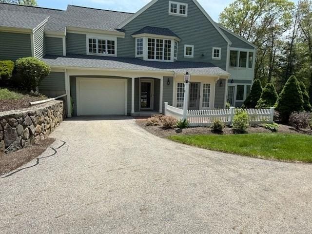 76 Great Hill Dr Unit 76, Topsfield, MA 01982 - shingle-style home featuring driveway, a garage, and covered porch
