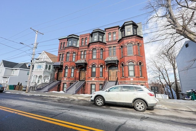 view of front of property with brick siding