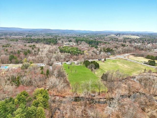 aerial view with a mountain view