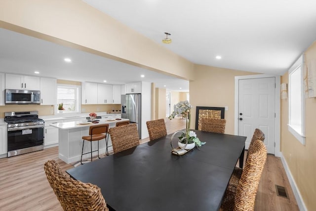 29 Beaver St, Salem, MA 01970 - dining area featuring light wood-style floors and recessed lighting