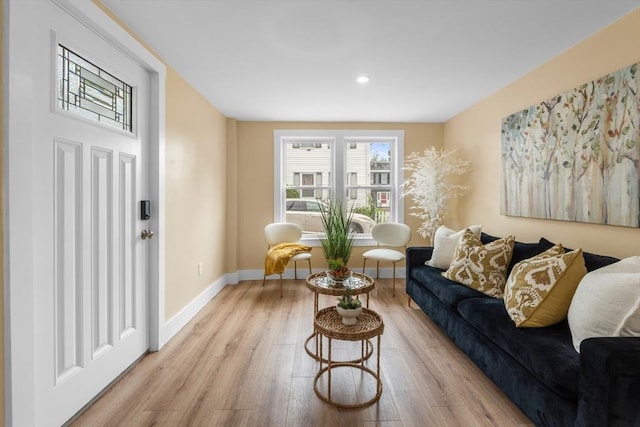 29 Beaver St, Salem, MA 01970 - living room featuring light wood-style floors and recessed lighting