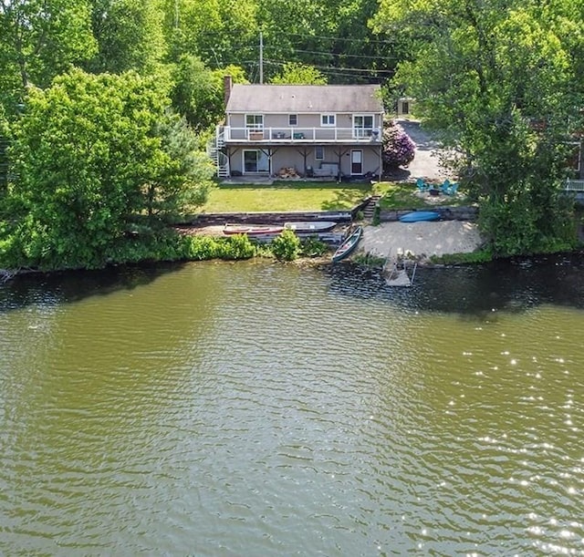 163 Walnut Rd, Wrentham, MA 02093 - water view featuring stairway