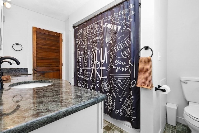 163 Walnut Rd, Wrentham, MA 02093 - full bath featuring toilet, vanity, and a shower with curtain