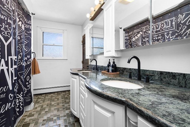 163 Walnut Rd, Wrentham, MA 02093 - full bath featuring a baseboard radiator and double vanity