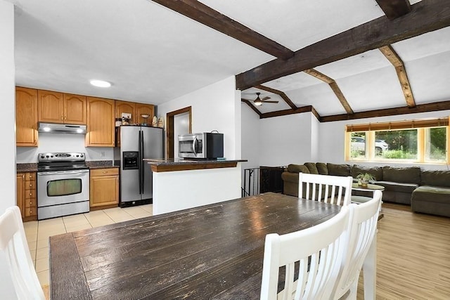 163 Walnut Rd, Wrentham, MA 02093 - dining area featuring a ceiling fan and light tile patterned floors