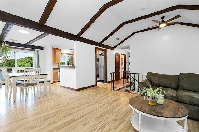 163 Walnut Rd, Wrentham, MA 02093 - living area featuring a ceiling fan, light wood-type flooring, and baseboards