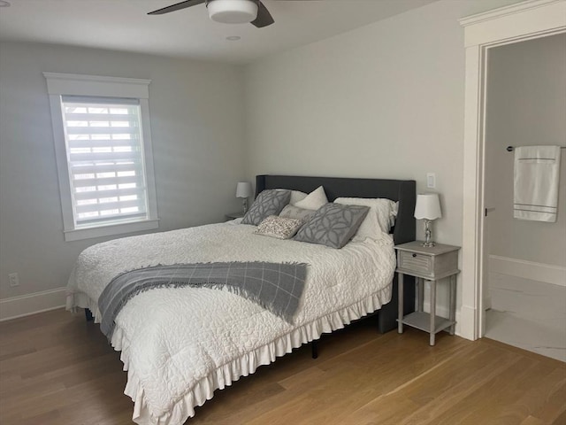 255 Old Main Rd Unit 2A, Falmouth, MA 02556 - bedroom with wood finished floors and a ceiling fan