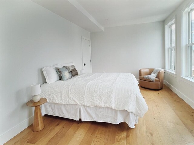 bedroom featuring light hardwood / wood-style floors