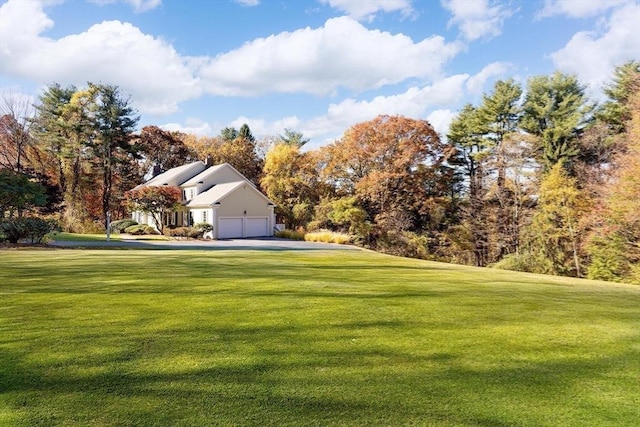 22 Forest Hill Rd, Wayland, MA 01778 - view of grassy yard featuring a garage and driveway