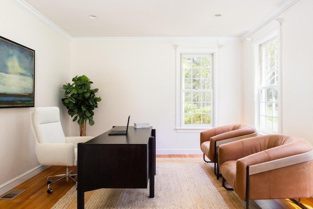 22 Forest Hill Rd, Wayland, MA 01778 - office space featuring wood finished floors, ornamental molding, and baseboards
