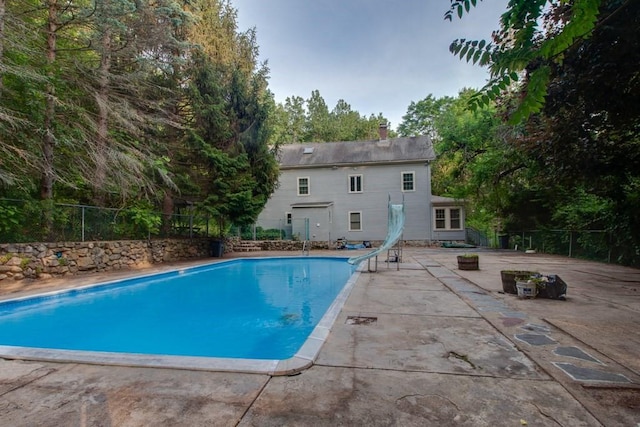 46 Baremeadow St, Methuen, MA 01844 - view of swimming pool with a water slide and a patio area