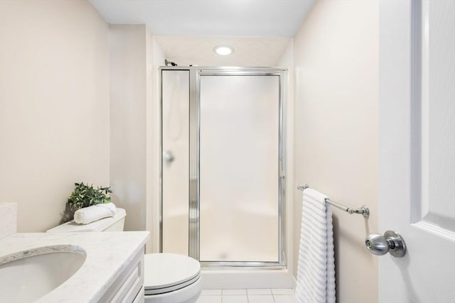 121 Nantasket Ave Unit 203, Hull, MA 02045 - full bath featuring a stall shower, toilet, vanity, and tile patterned flooring