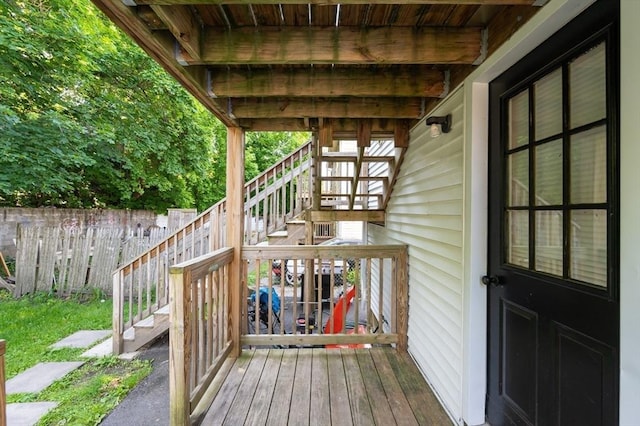258-260 Pleasant St, Lowell, MA 01852 - wooden terrace with stairway