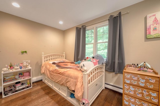 1608 Plymouth St Unit 1608, East Bridgewater, MA 02333 - bedroom with baseboard heating, wood finished floors, and recessed lighting