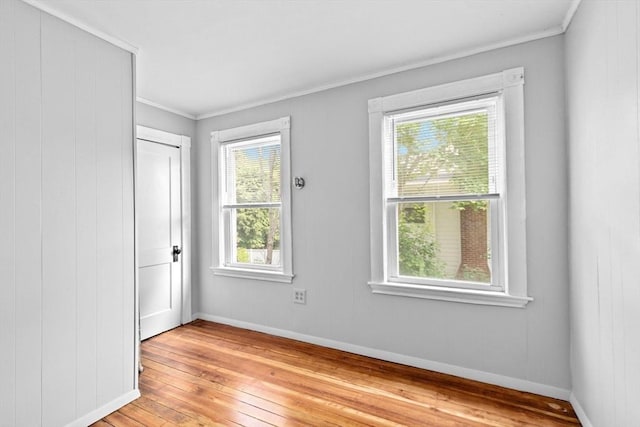 181 Myrtle St, Rockland, MA 02370 - empty room featuring crown molding, light wood-style flooring, and baseboards