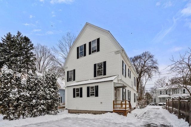 view of snowy exterior