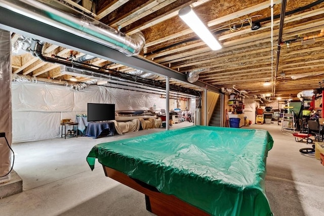 109 Phoebe St Unit 109, Methuen, MA 01844 - game room featuring concrete floors and billiards table