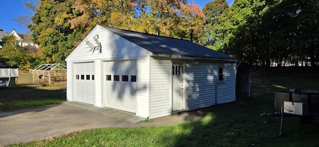 view of outdoor structure featuring a garage