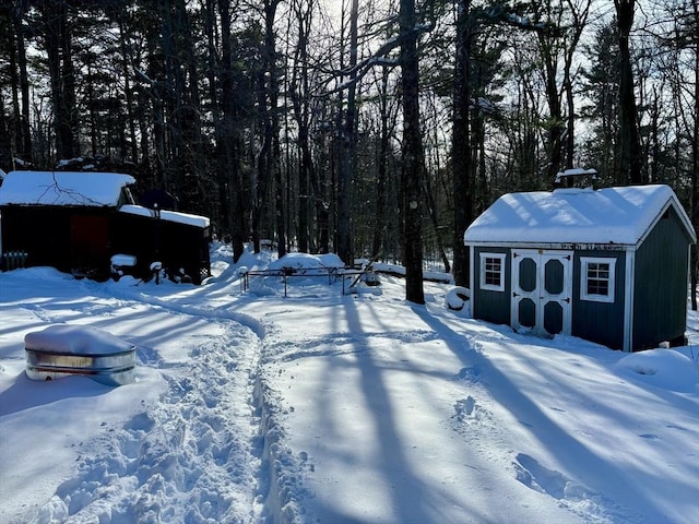 view of snowy yard