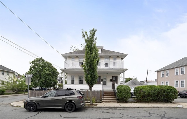 17 Eliot St Unit 17, Medford, MA 02155 - american foursquare style home featuring a balcony and a porch