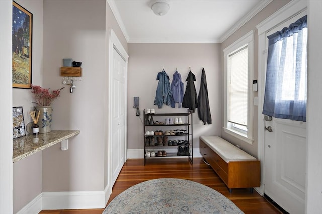 17 Eliot St Unit 17, Medford, MA 02155 - mudroom featuring wood finished floors and ornamental molding