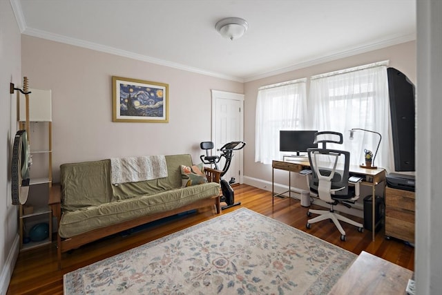 17 Eliot St Unit 17, Medford, MA 02155 - office area featuring ornamental molding and wood finished floors