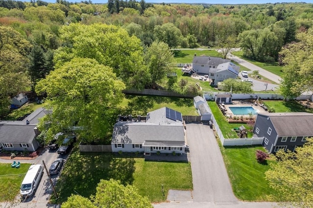 5 Eclipse Ave, Chelmsford, MA 01824 - drone / aerial view of a heavily wooded area and a pool area