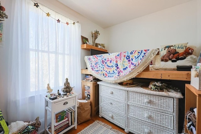 bedroom featuring wood finished floors