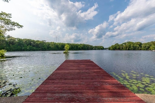 57 Rudon Dr, North Attleboro, MA 02760 - dock area featuring a water view and a wooded view