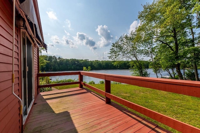 57 Rudon Dr, North Attleboro, MA 02760 - wooden deck featuring a water view and a yard