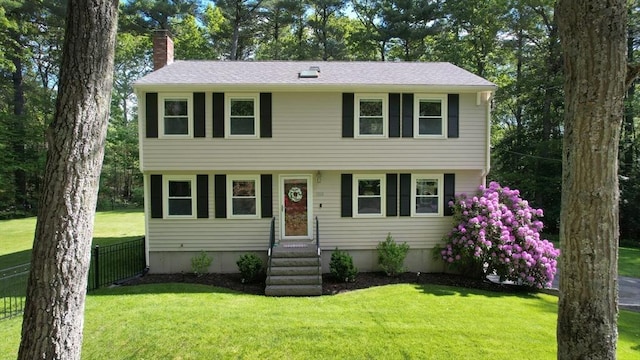 1000 Forest St, North Andover, MA 01845 - colonial home featuring a chimney and entry steps