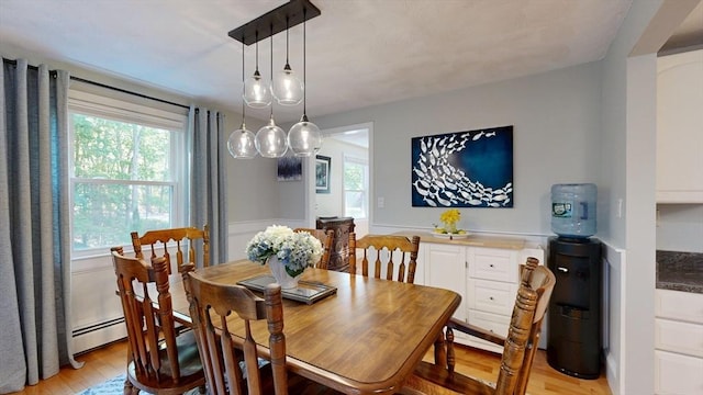 1000 Forest St, North Andover, MA 01845 - dining area with light wood-type flooring, plenty of natural light, and baseboard heating