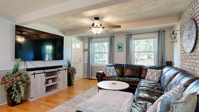 1000 Forest St, North Andover, MA 01845 - living room with a ceiling fan and light wood-type flooring