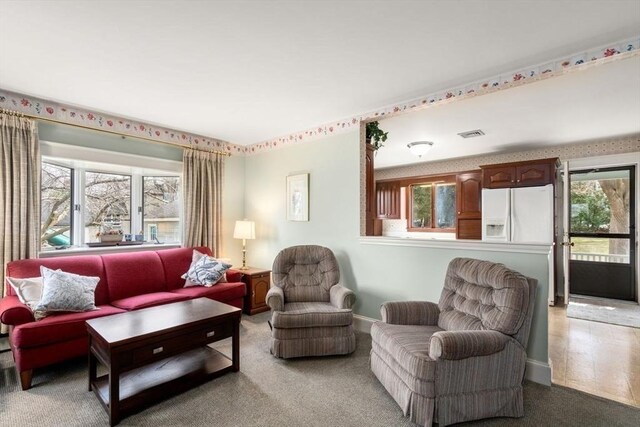 living room with visible vents