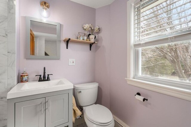 bathroom with toilet and vanity