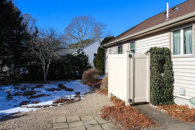 view of snowy exterior