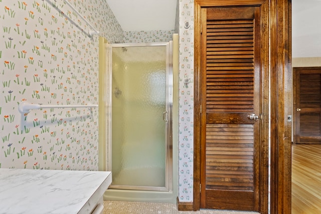 bathroom with walk in shower