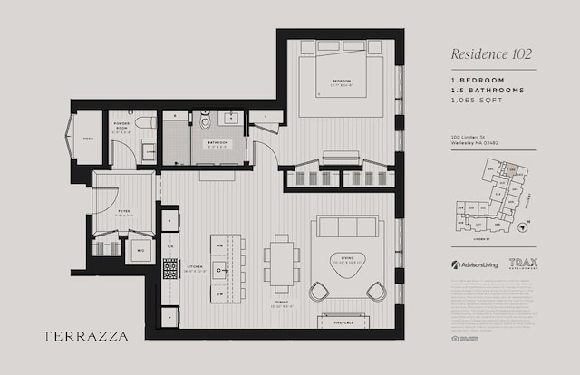 100 Linden St Unit 102, Wellesley, MA 02482 - property floor plan