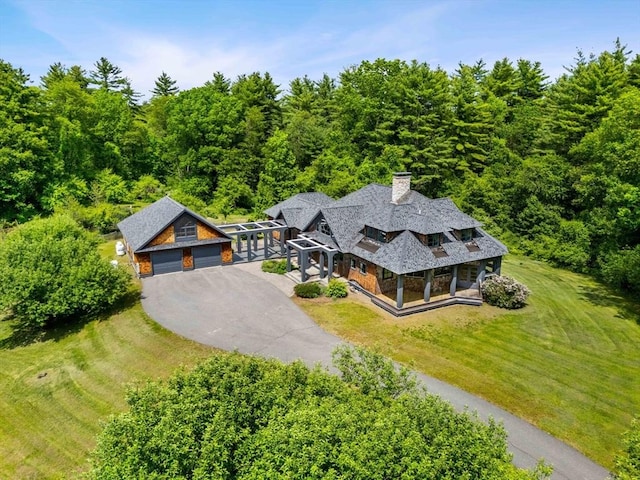 7 Penhollow Ln, Hampton Falls, NH 03844 - view from above of property with a heavily wooded area