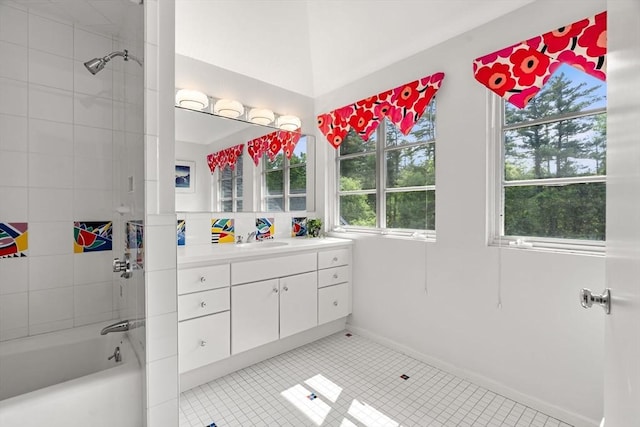 7 Penhollow Ln, Hampton Falls, NH 03844 - bathroom featuring vanity, tile patterned flooring,  shower combination, and baseboards
